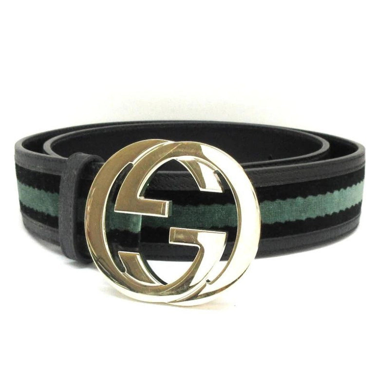 Black Leather Gucci shops Belt