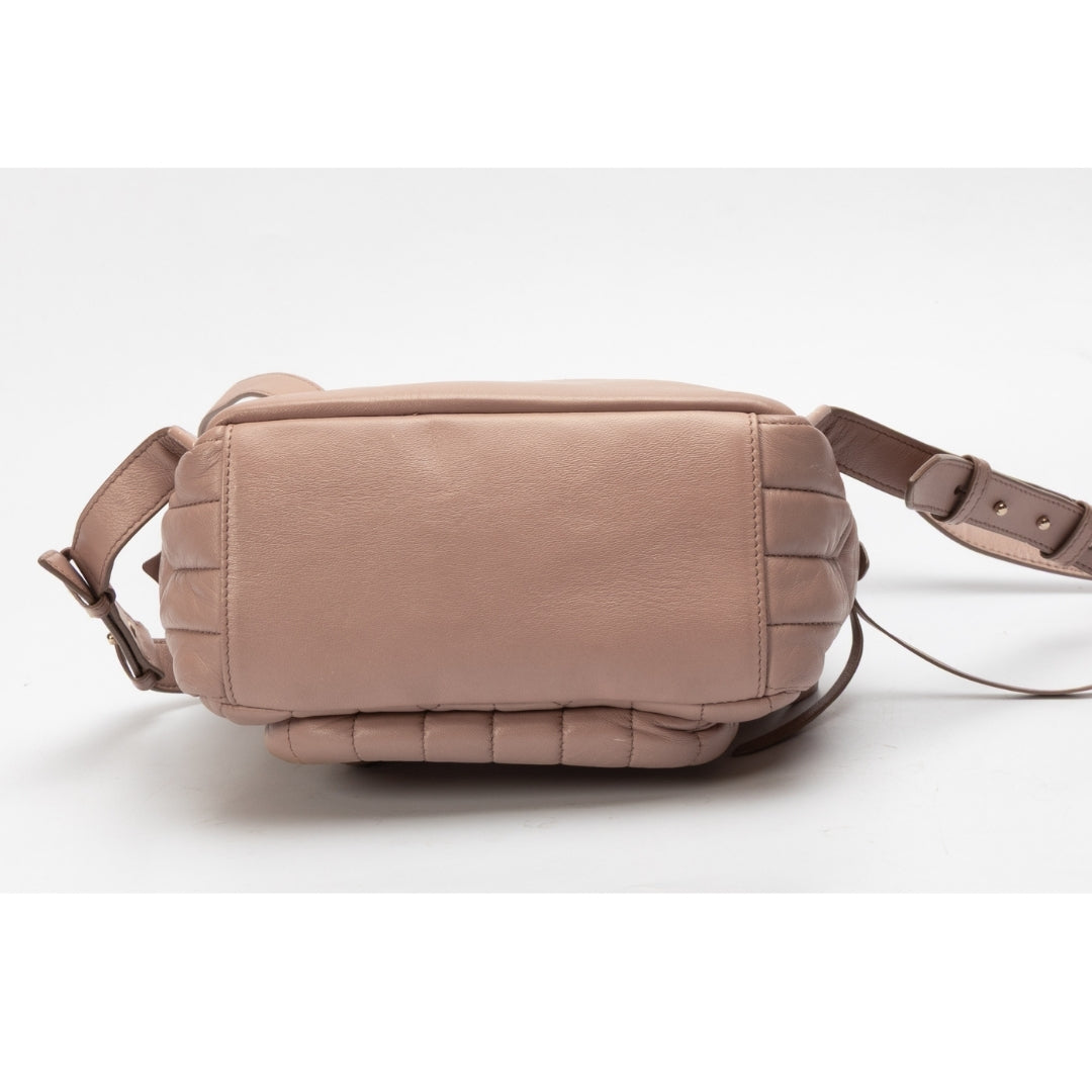 Jimmy Choo Nude Pink Quilted Backpack
