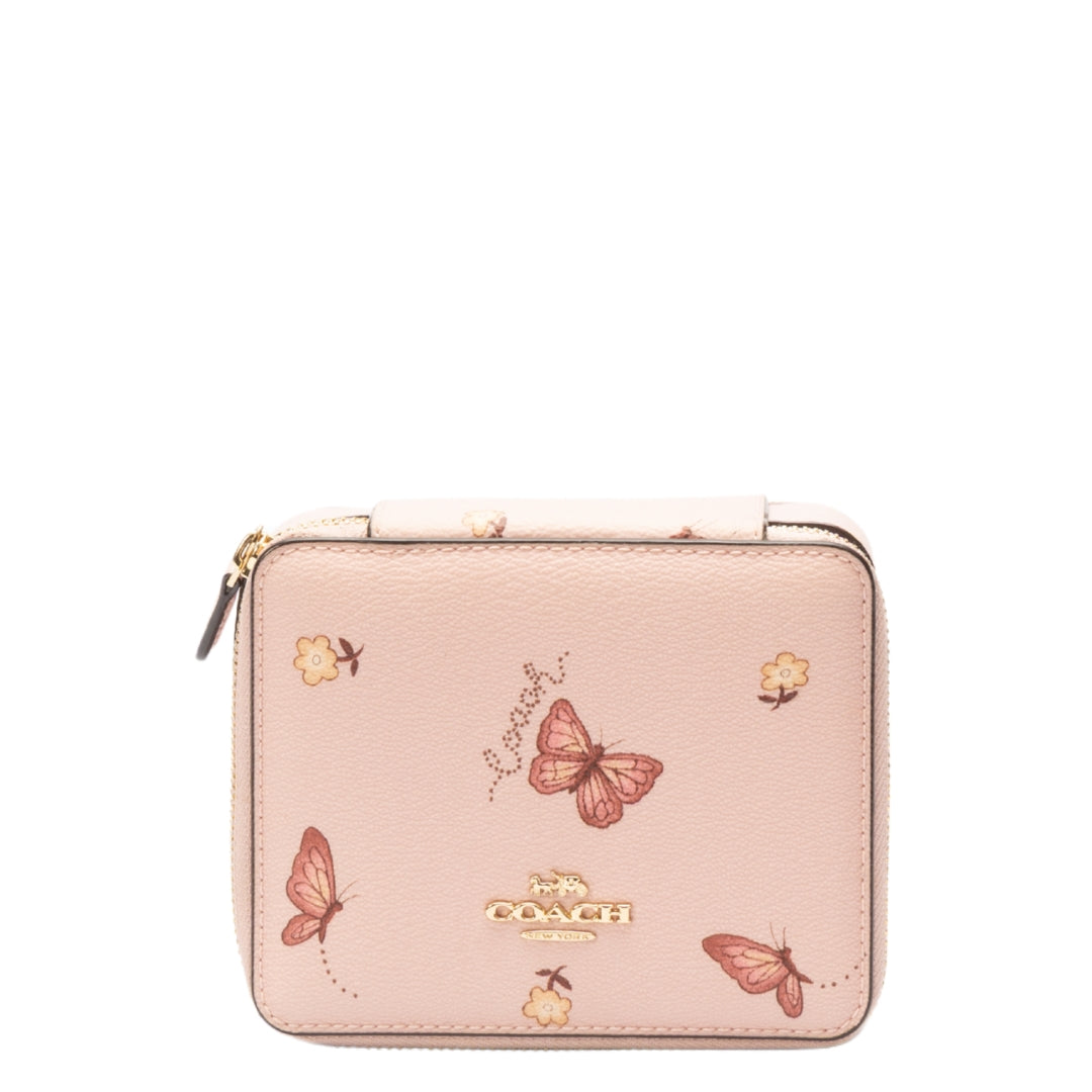 Coach Pink Leather Jewelry Box