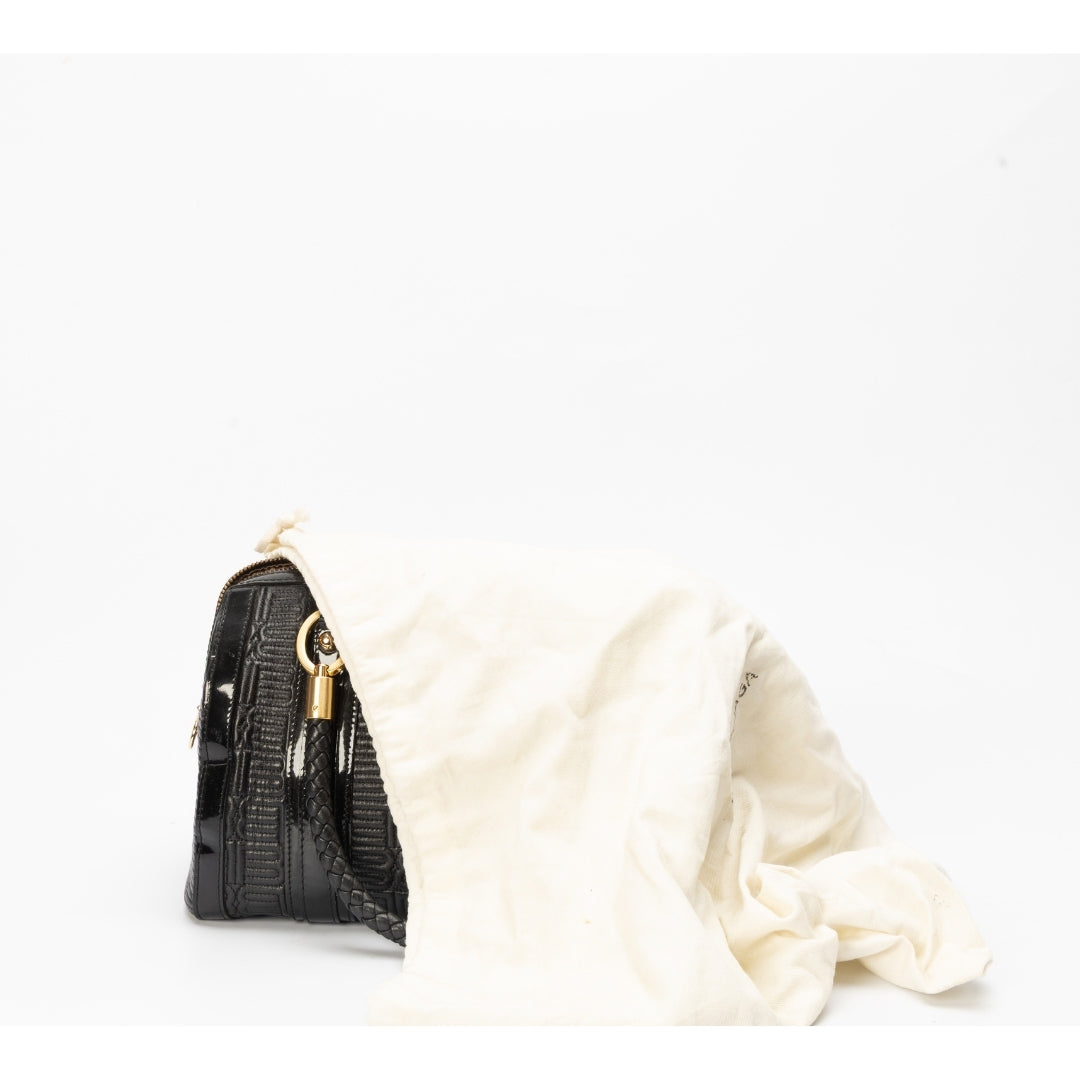 Balenciaga Logo Embossed Leather Shoulder Bag