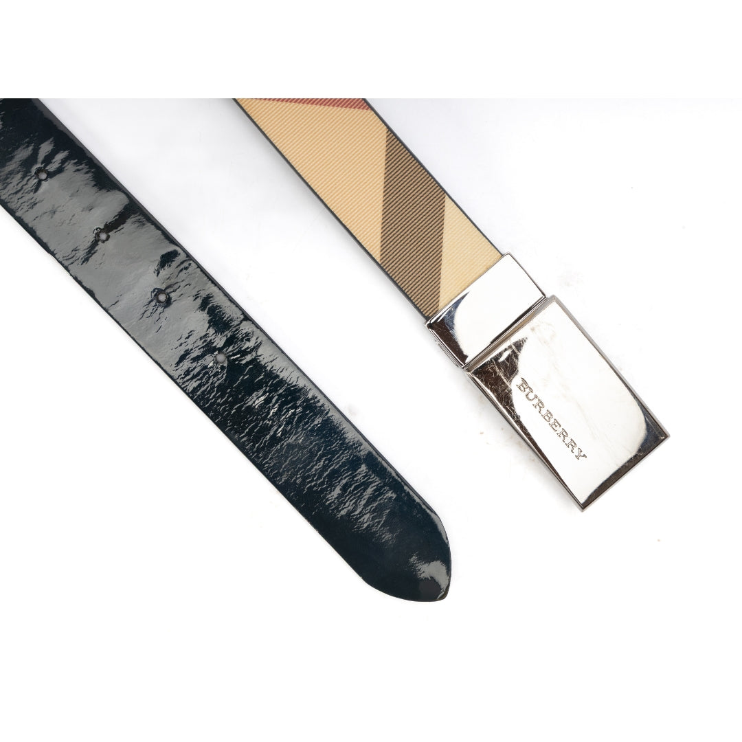 Burberry Beige Nova Logo Plaque Belt