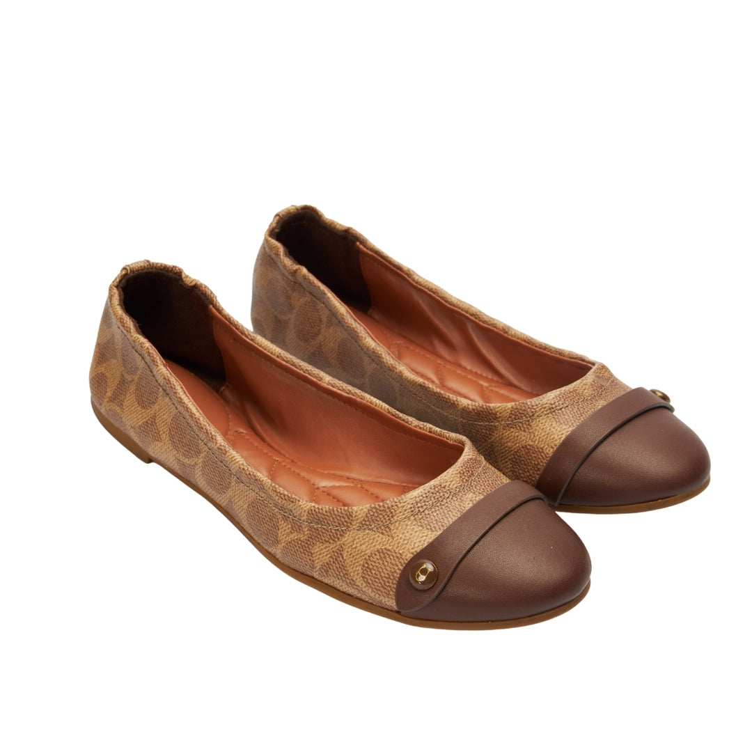 Coach Printed Toe-Cap Ballerinas