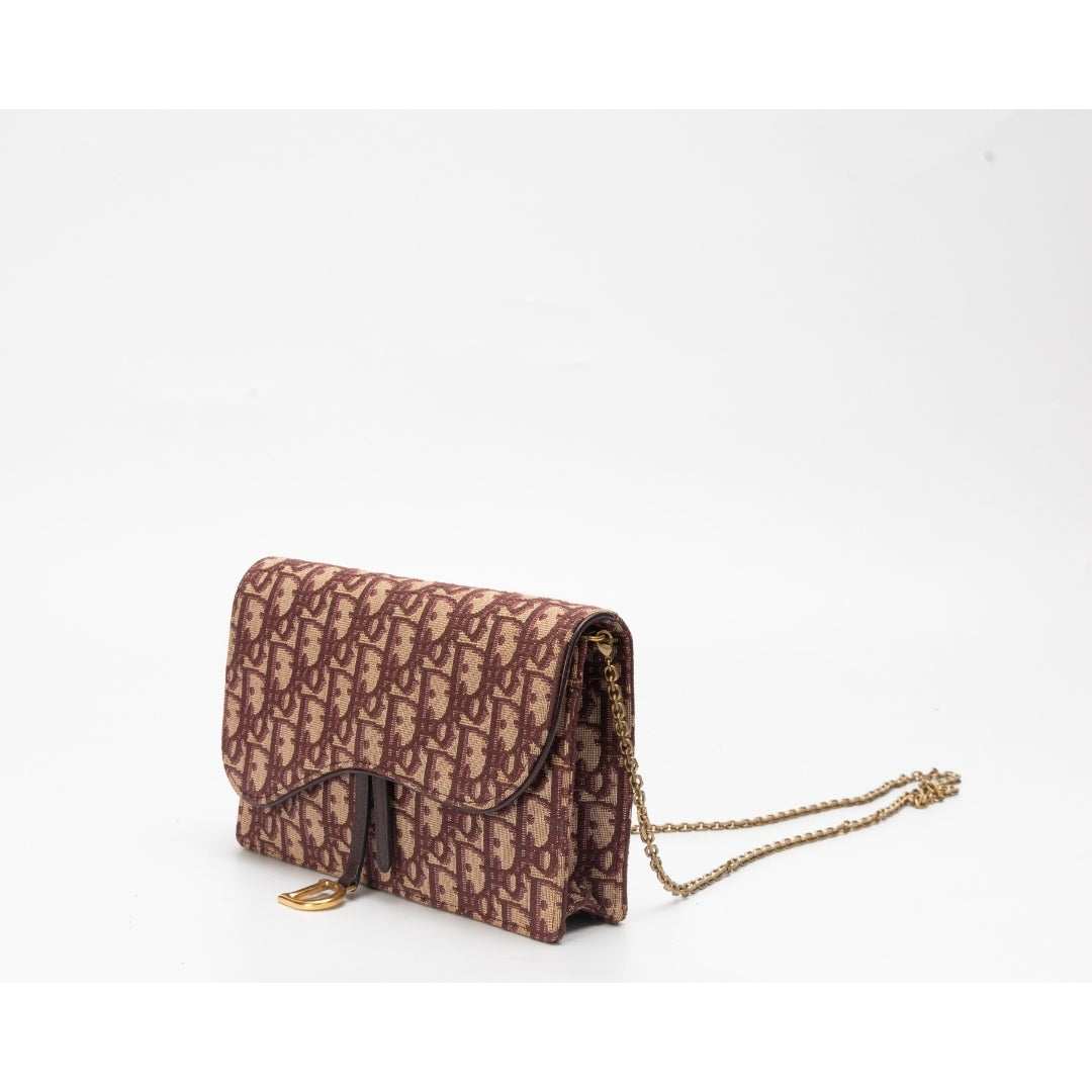 Christian Dior Oblique Jacquard Saddle Pochette