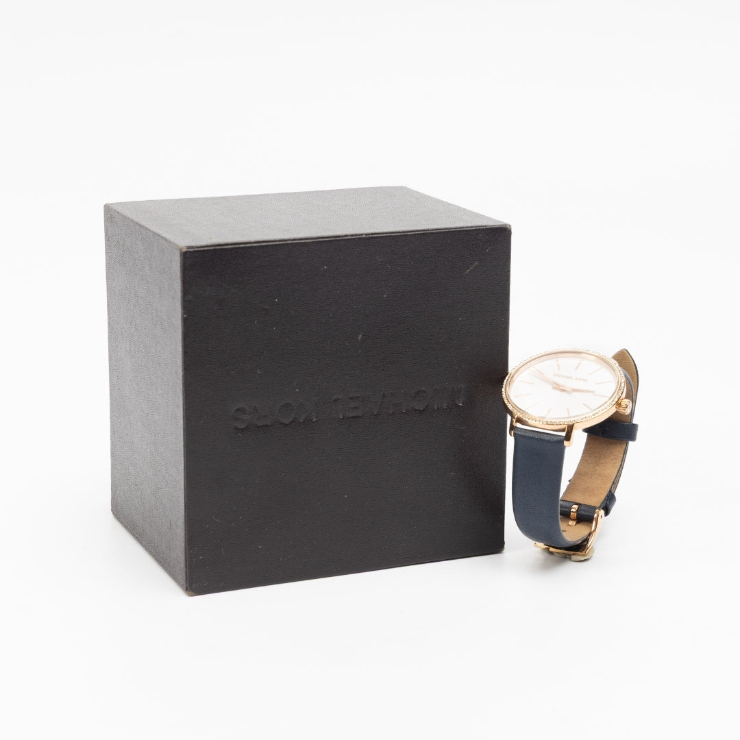 Michael Kors Leather Strap Watch For Women