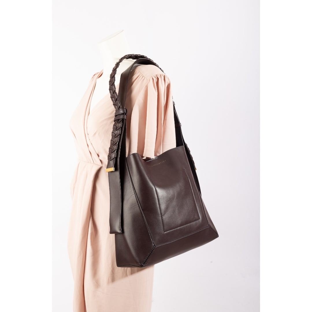 Stella McCartney Burgundy Faux Leather Medium Hobo Bag