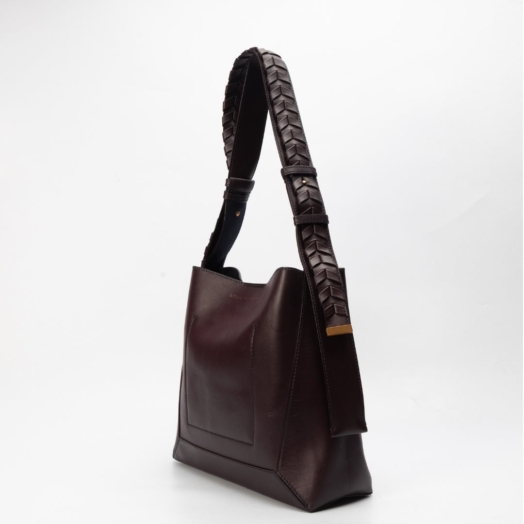 Stella McCartney Burgundy Faux Leather Medium Hobo Bag