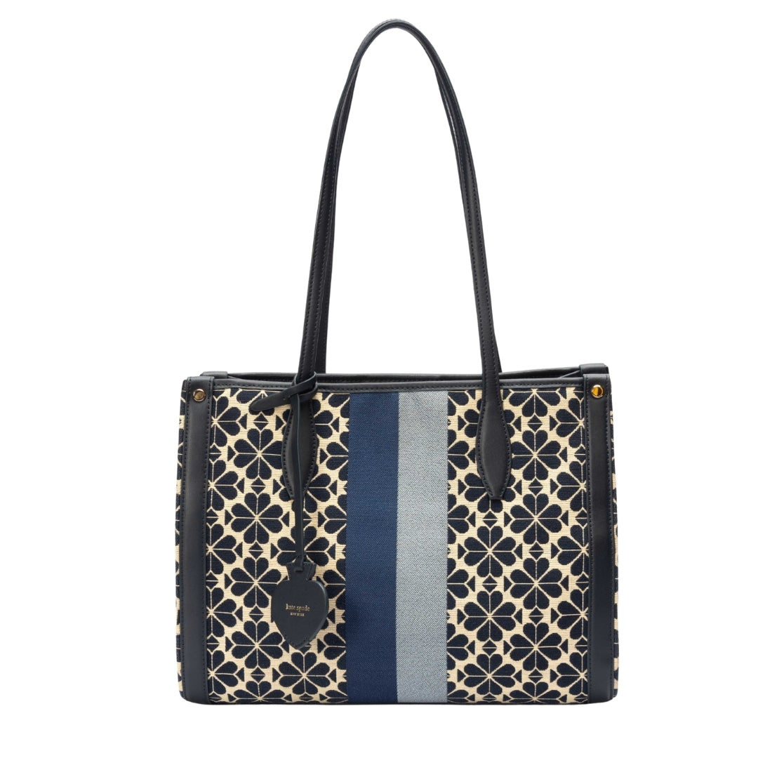 Kate Spade Flower Jacquard Stripe Market Medium Tote Bag