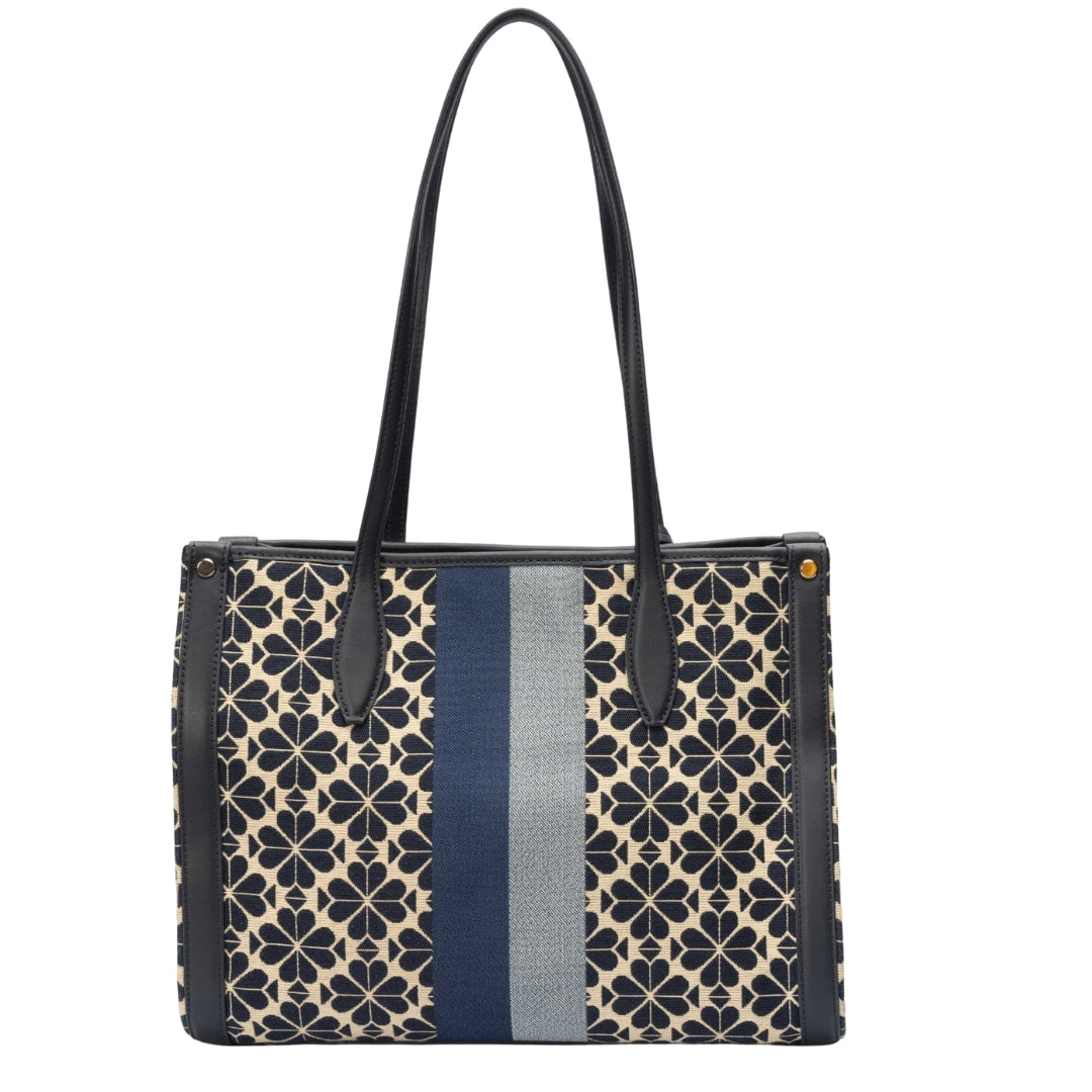 Kate Spade Flower Jacquard Stripe Market Medium Tote Bag