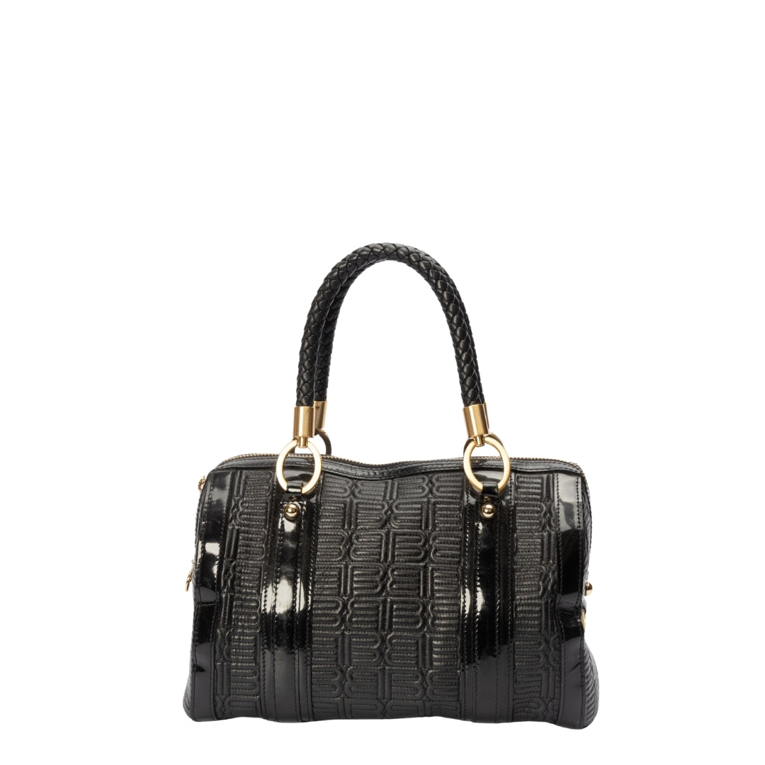 Balenciaga Logo Embossed Leather Shoulder Bag