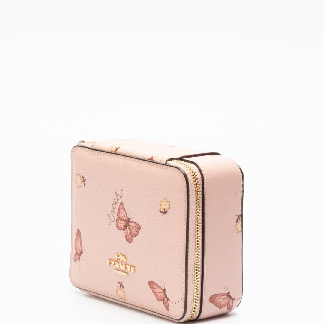 Coach Pink Leather Jewelry Box
