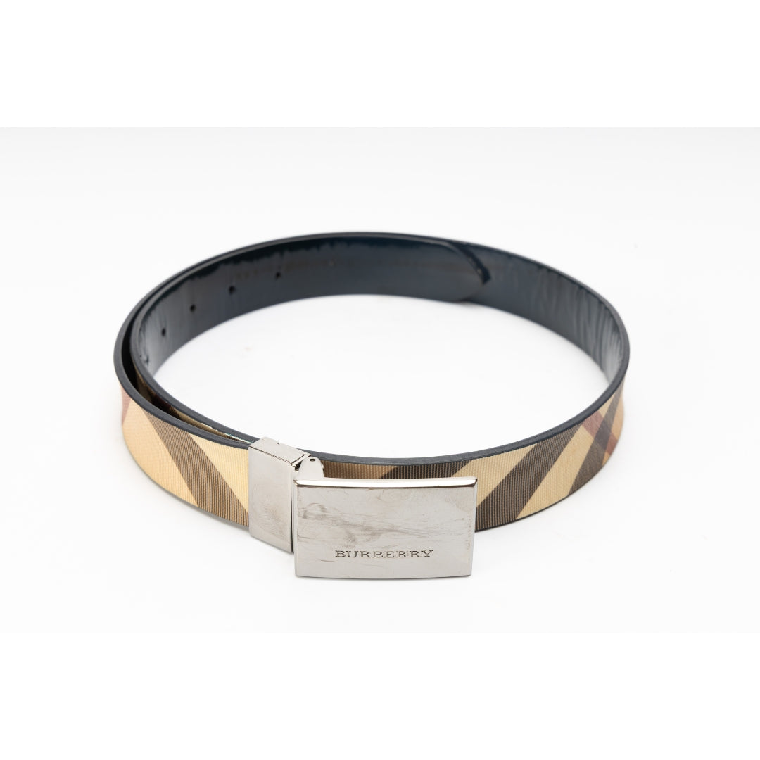 Burberry Beige Nova Logo Plaque Belt