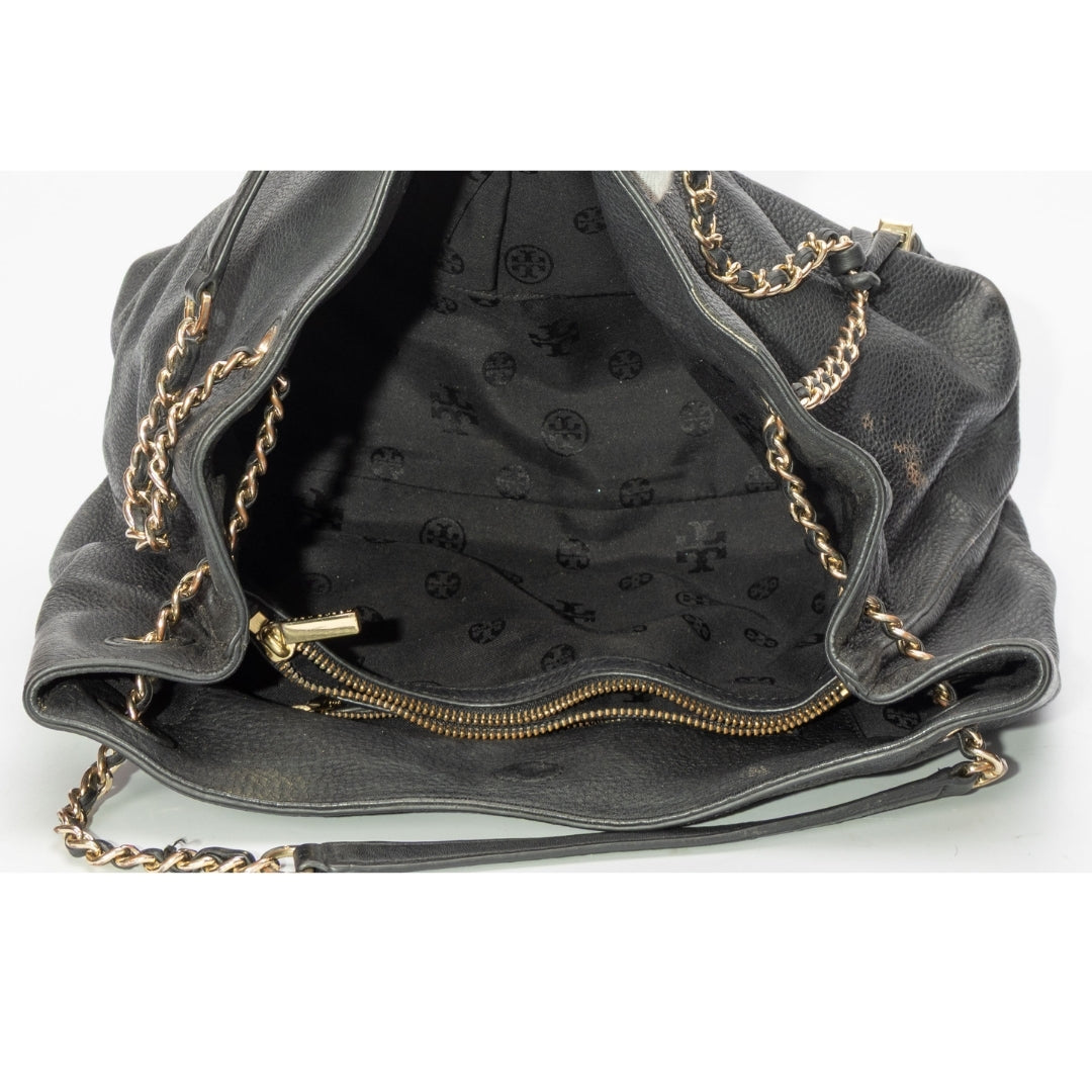 Tory Burch Black Leather Thea Chain Shoulder Bag