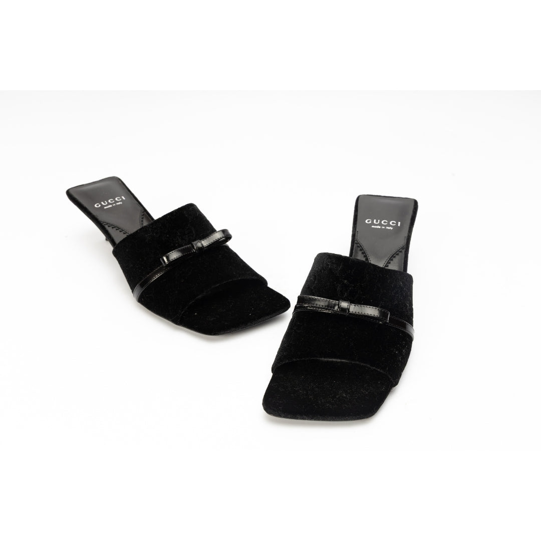 Gucci jacquard velvet sandals