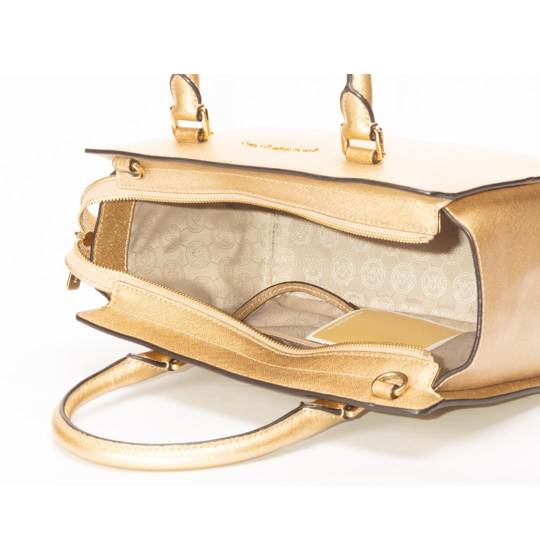 Michael Kors Beige Leather Medium Selma Satchel