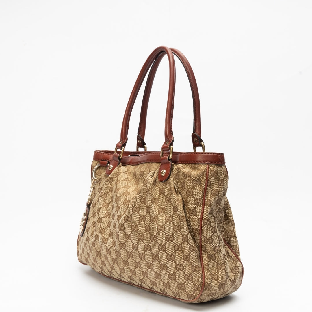 Gucci Metallic Monogram Sukey Top Handle Bag