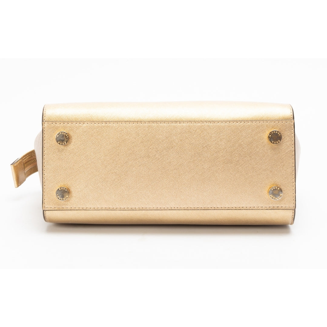 Michael Kors Beige Leather Medium Selma Satchel