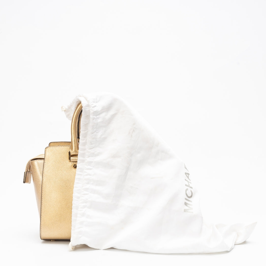 Michael Kors Beige Leather Medium Selma Satchel
