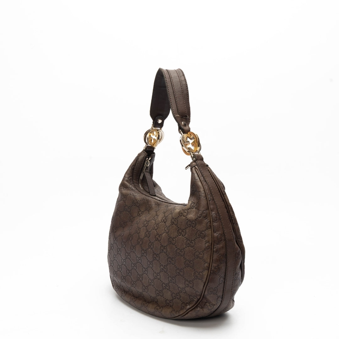 Gucci Guccissima GG Twin Hobo Bag