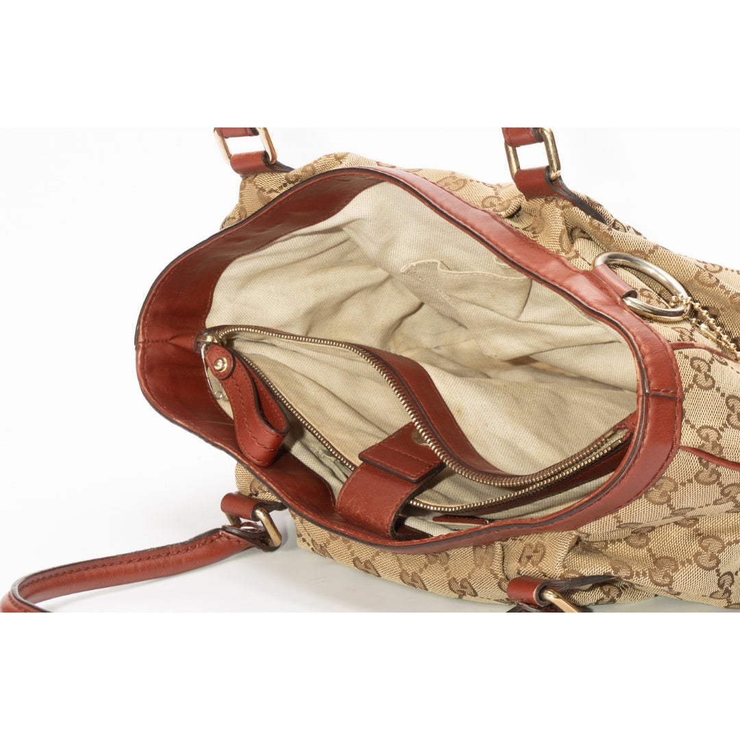 Gucci Metallic Monogram Sukey Top Handle Bag