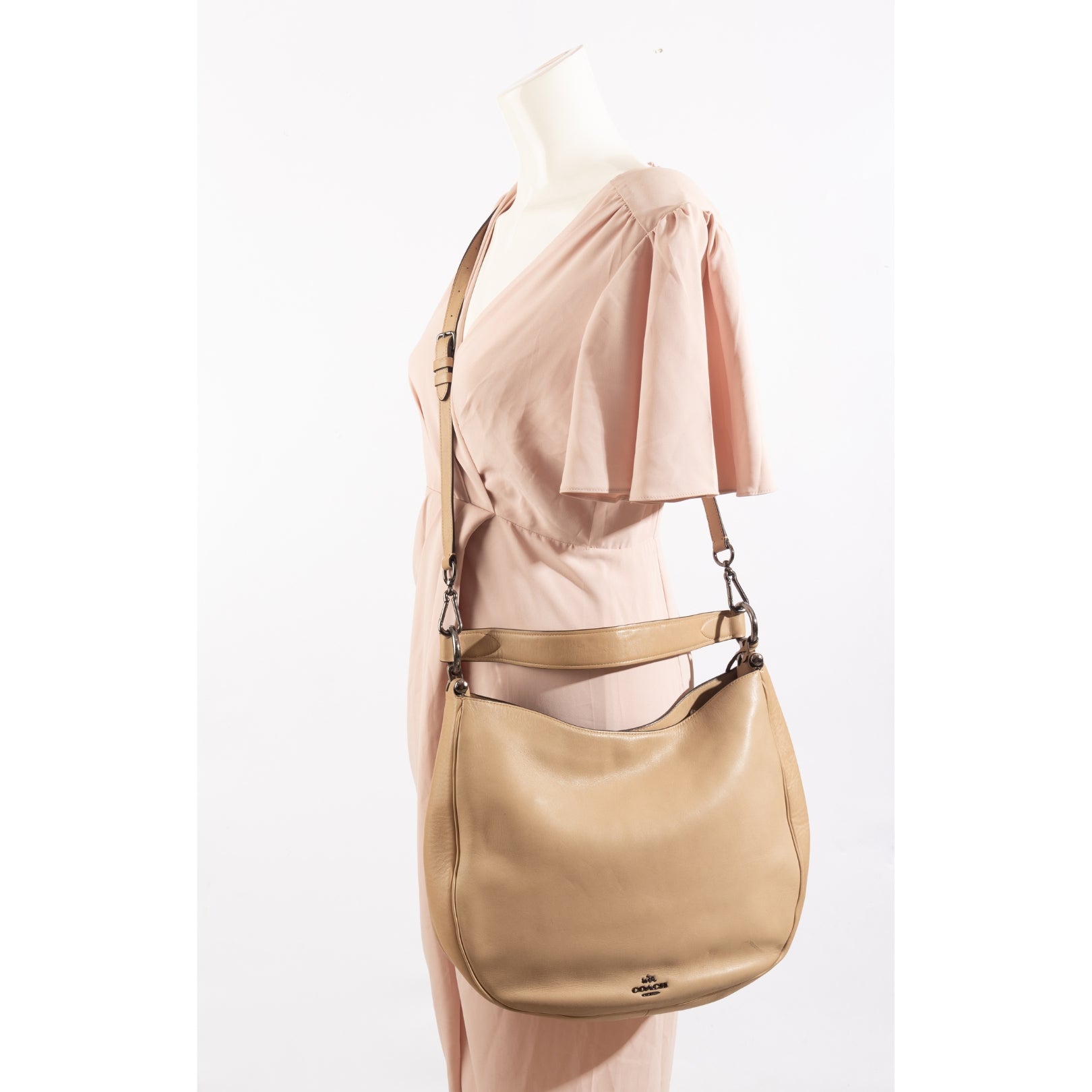 Coach Mae Beige Convertible Hobo Bag