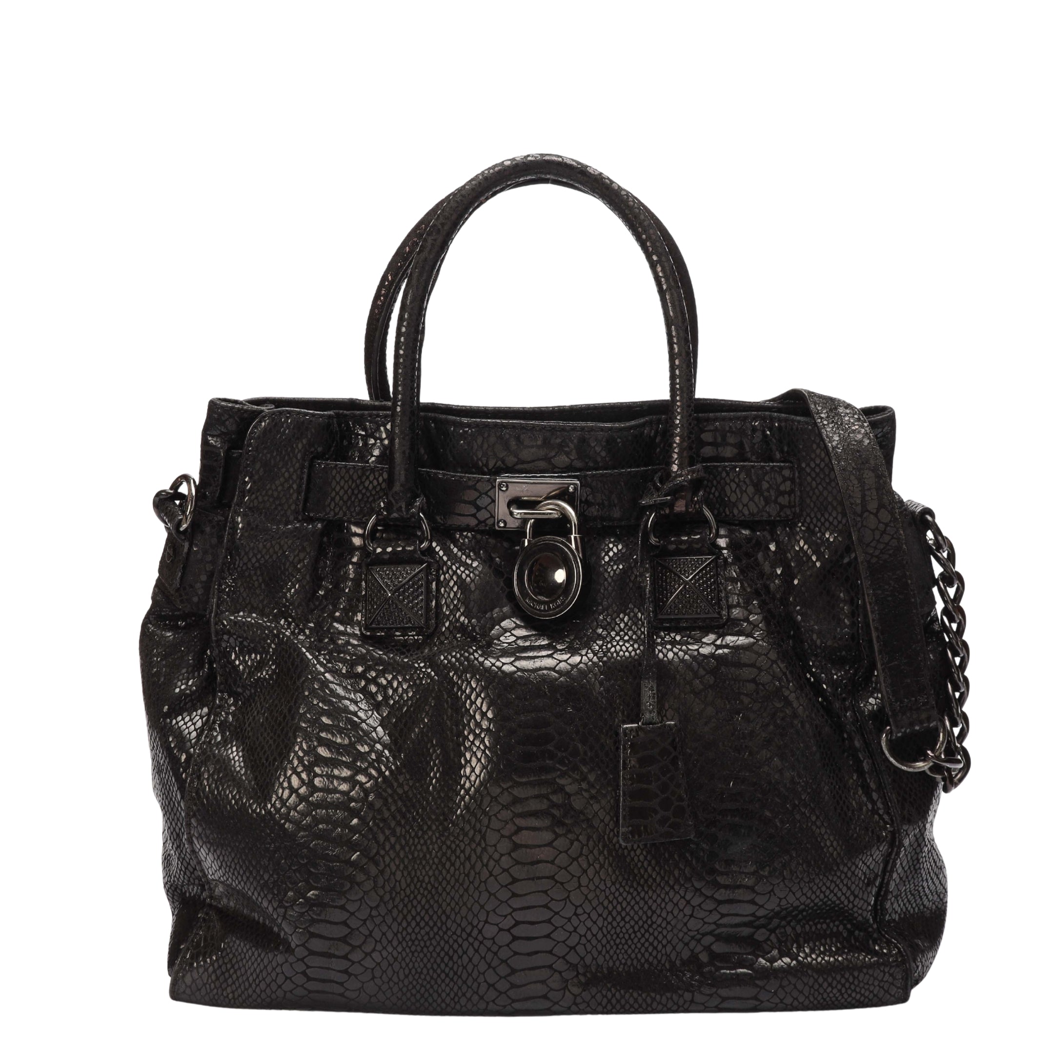 Michael Kors Black Python Convertible Tote