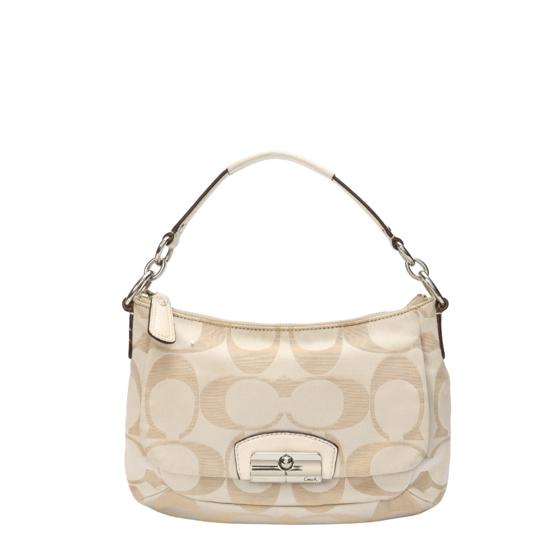 Coach White Canvas Kristin Hobo Bag