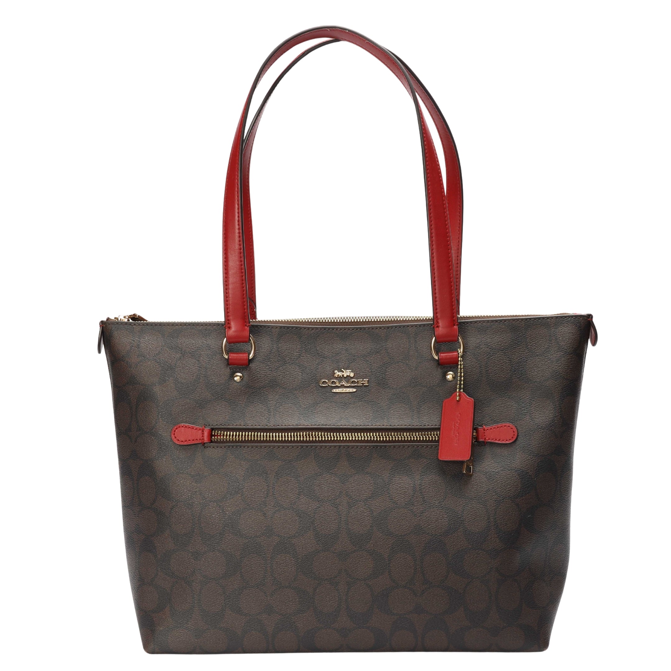 Coach Brown Gallery Tote In Signature Canvas