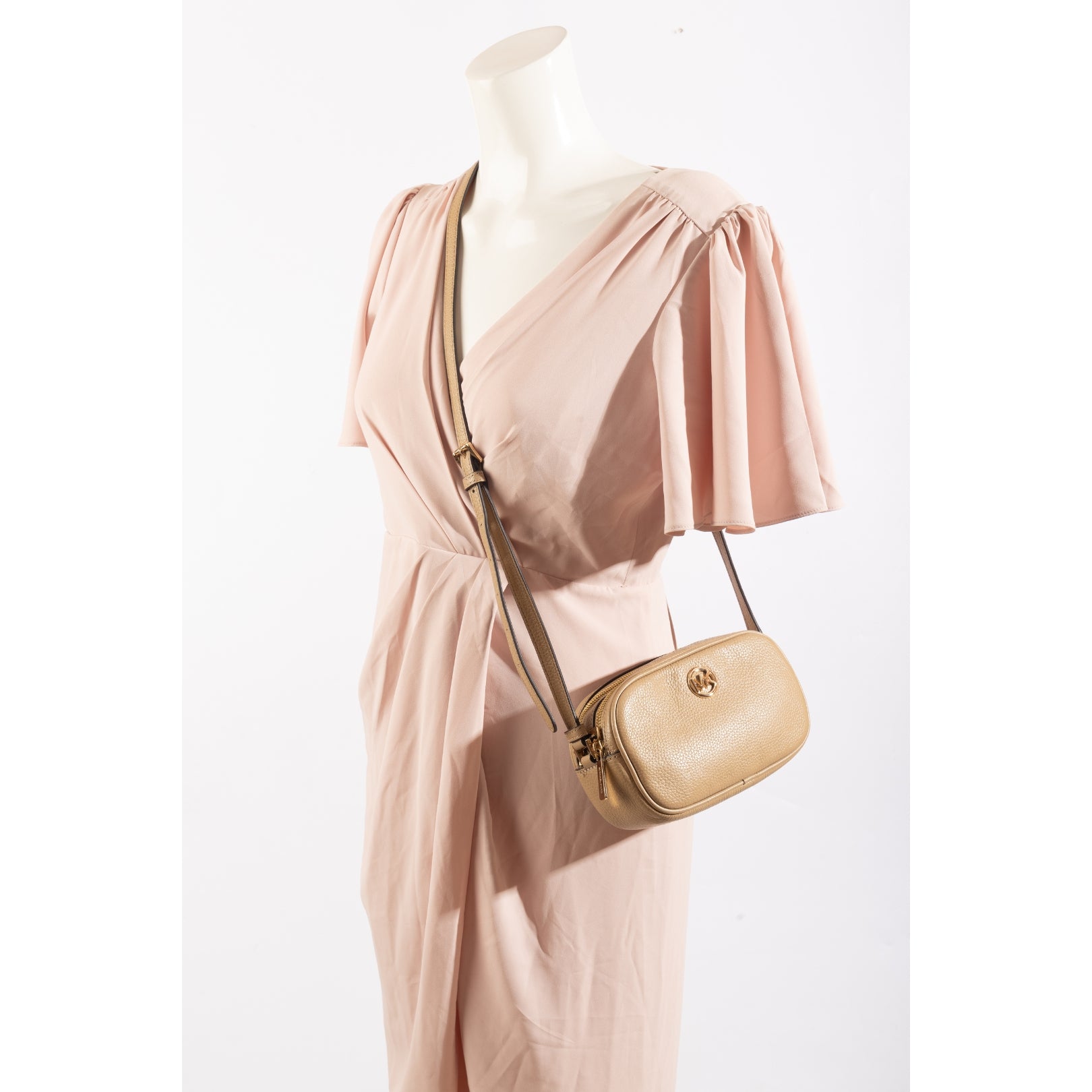 Michael Kors Fulton Pebled Beige Crossbody Bag