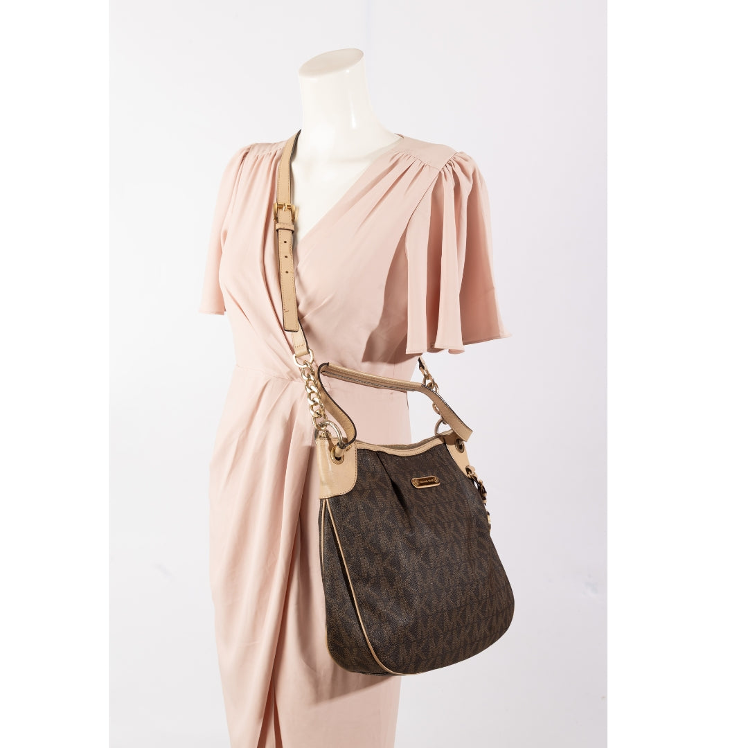 Michael Kors Jet Set Signature Trim Hobo Bag