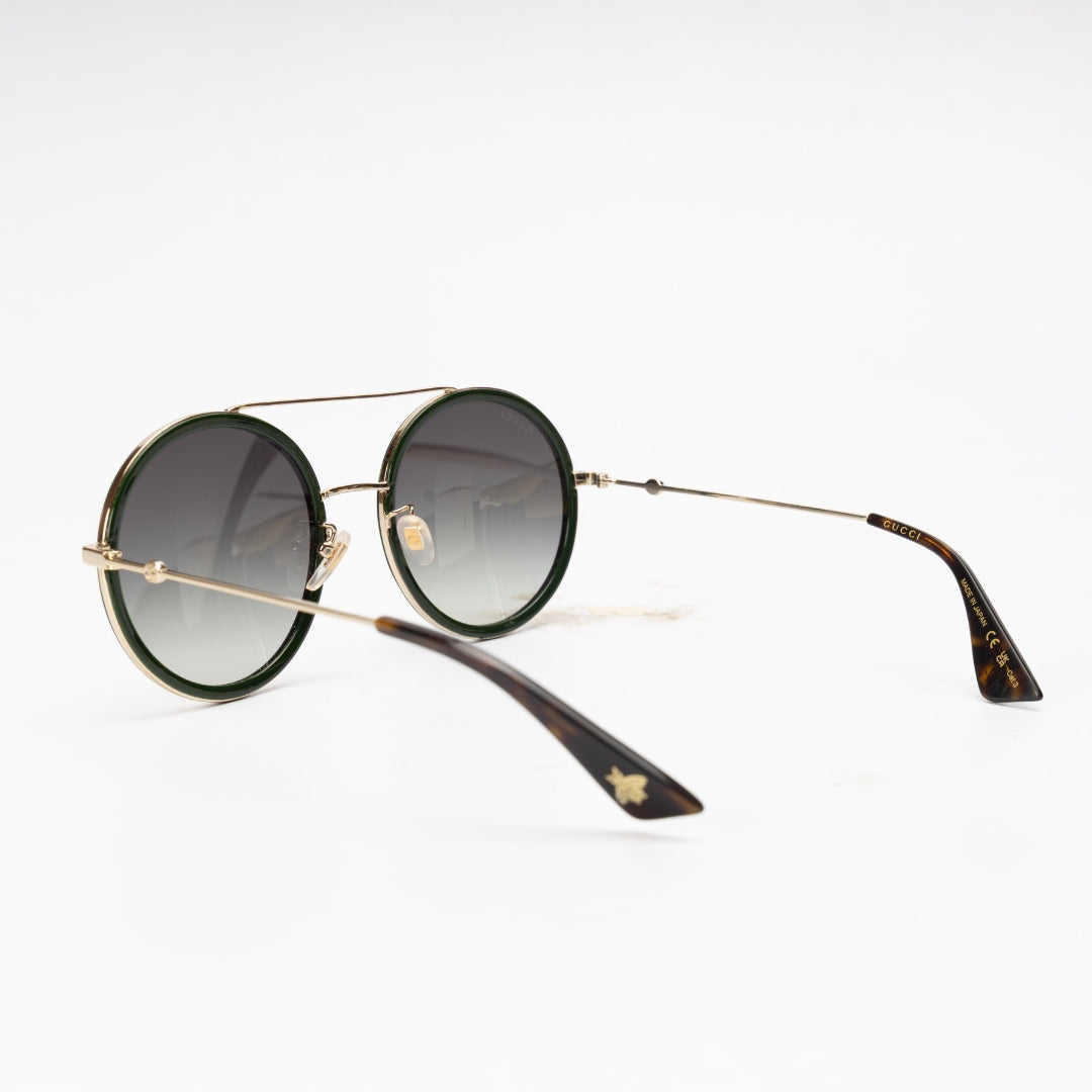 Gucci Grey Gradient GG Round Sunglasses