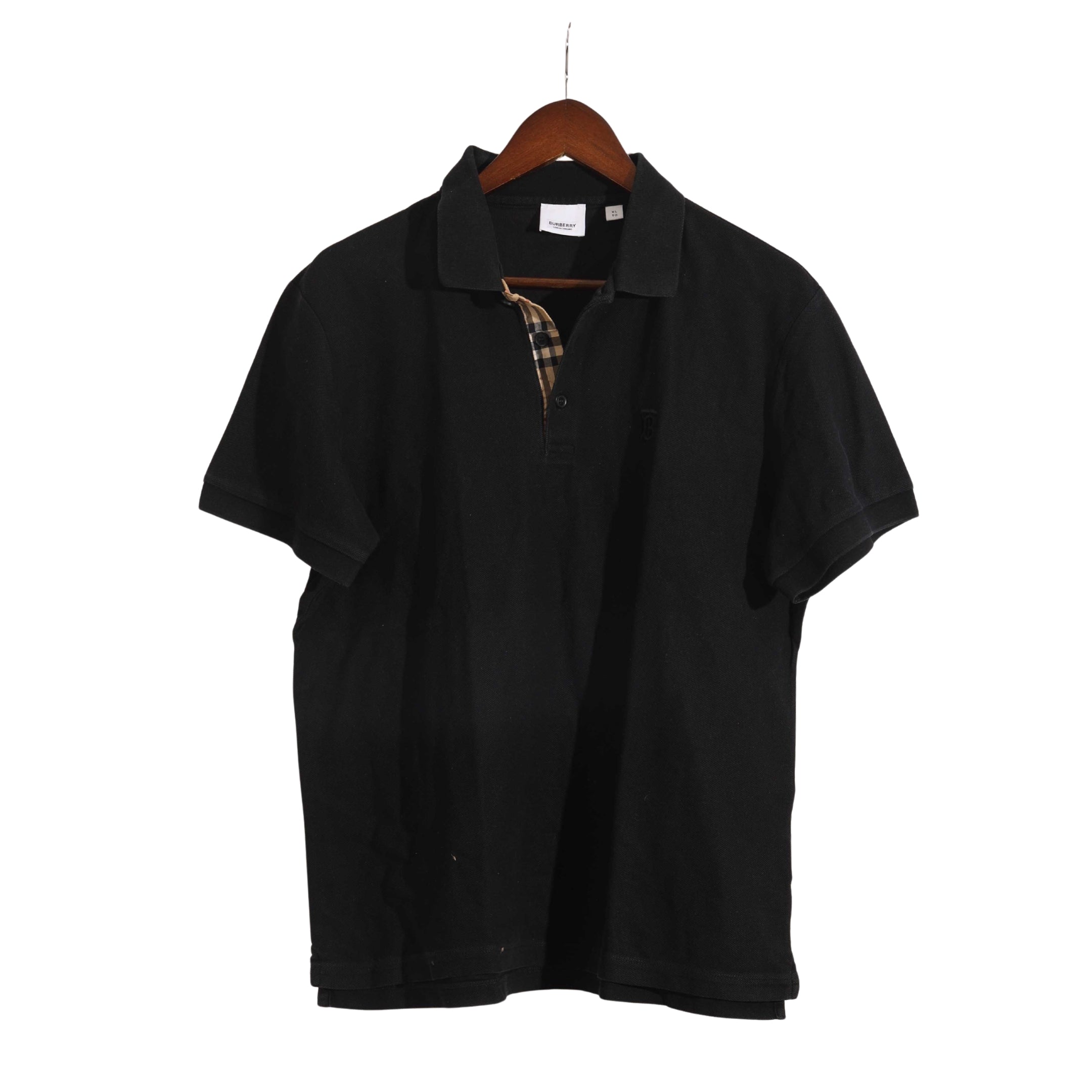 Burberry Black Check Polo T-Shirt