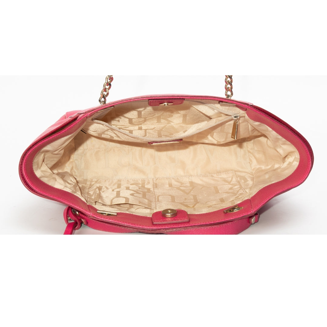Furla Saffiano Leather Chain-Linked Shoulder Bag