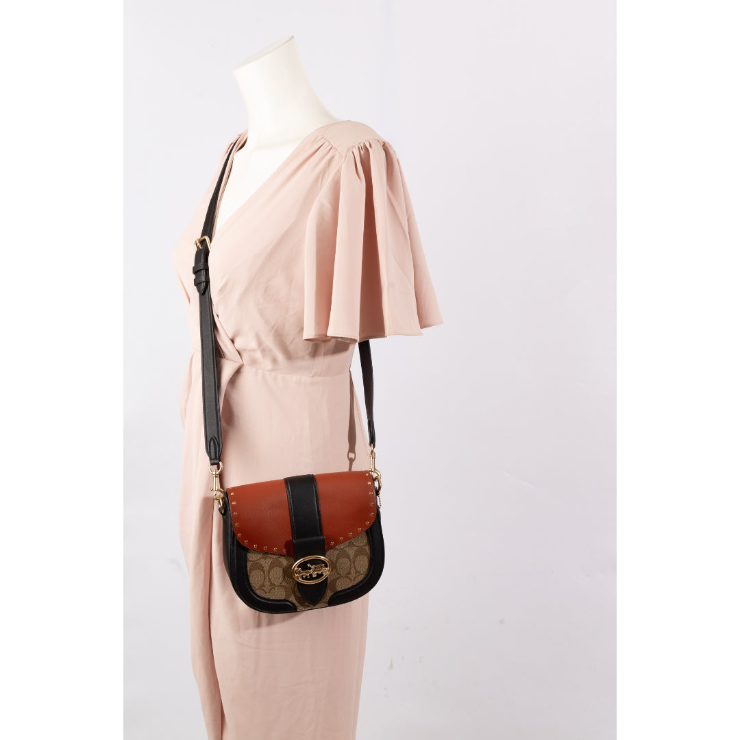 Coach Georgie Saddle Bag In Colorblock