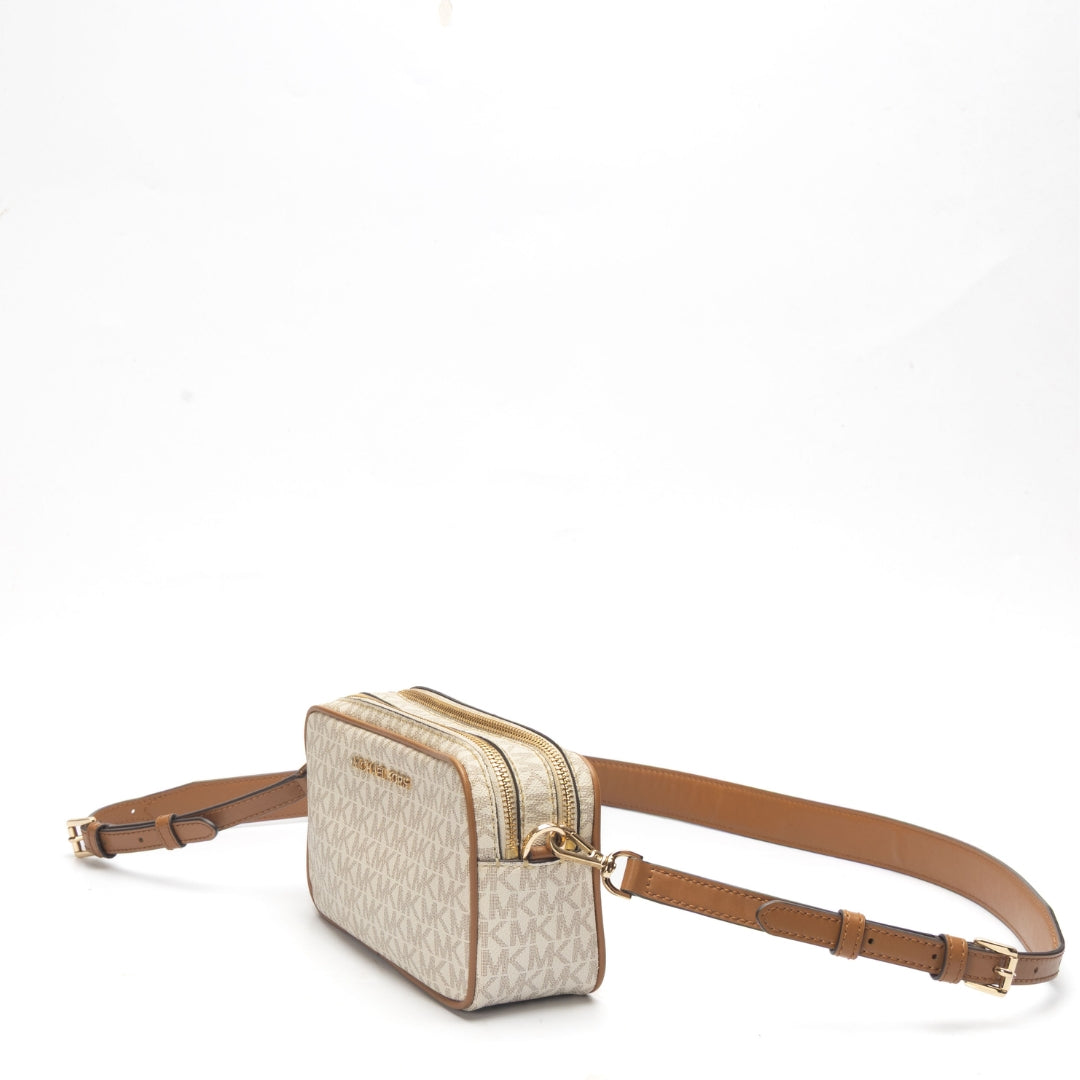 Michael Kors Vanilla Jet Set Logo Crossbody Bag