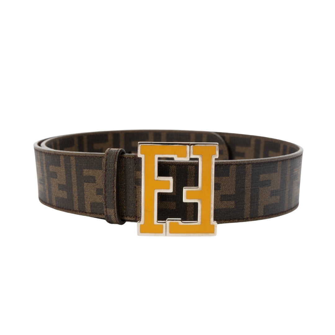 Fendi Zucca FF Logo Leather Belt