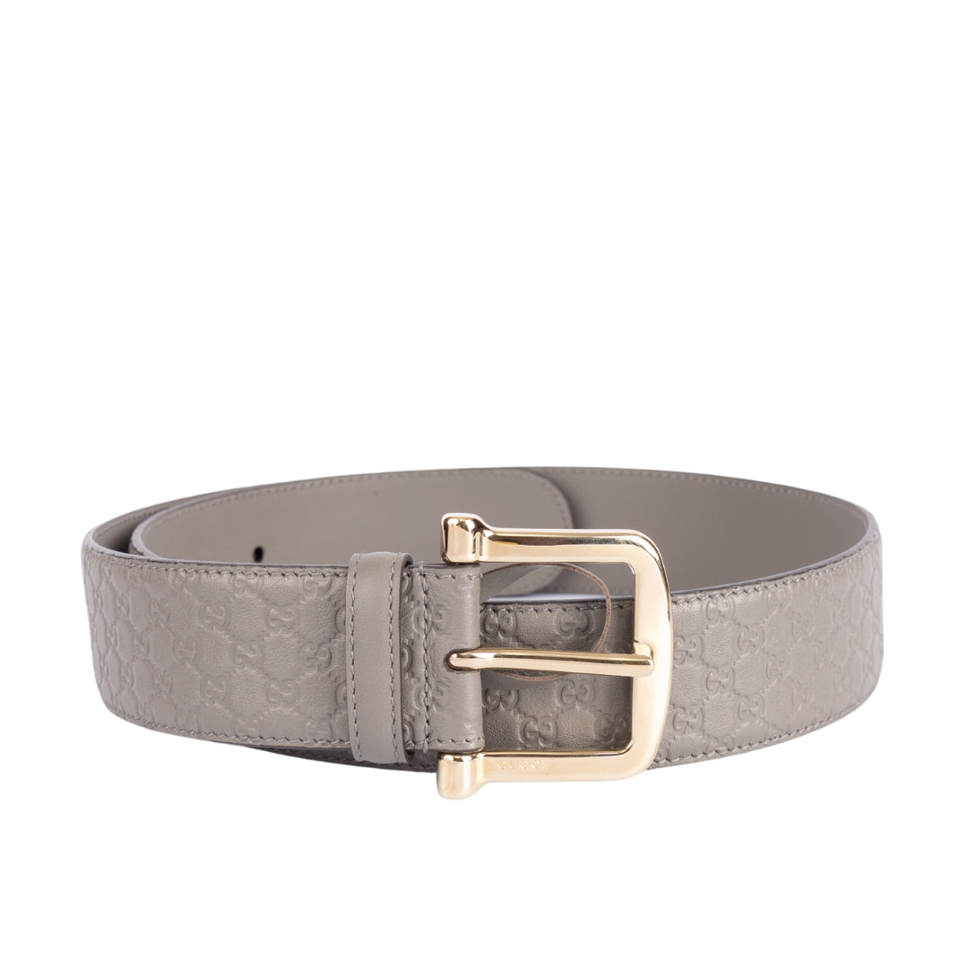 Gucci Micro Guccissima Embossed Leather Buckle Belt