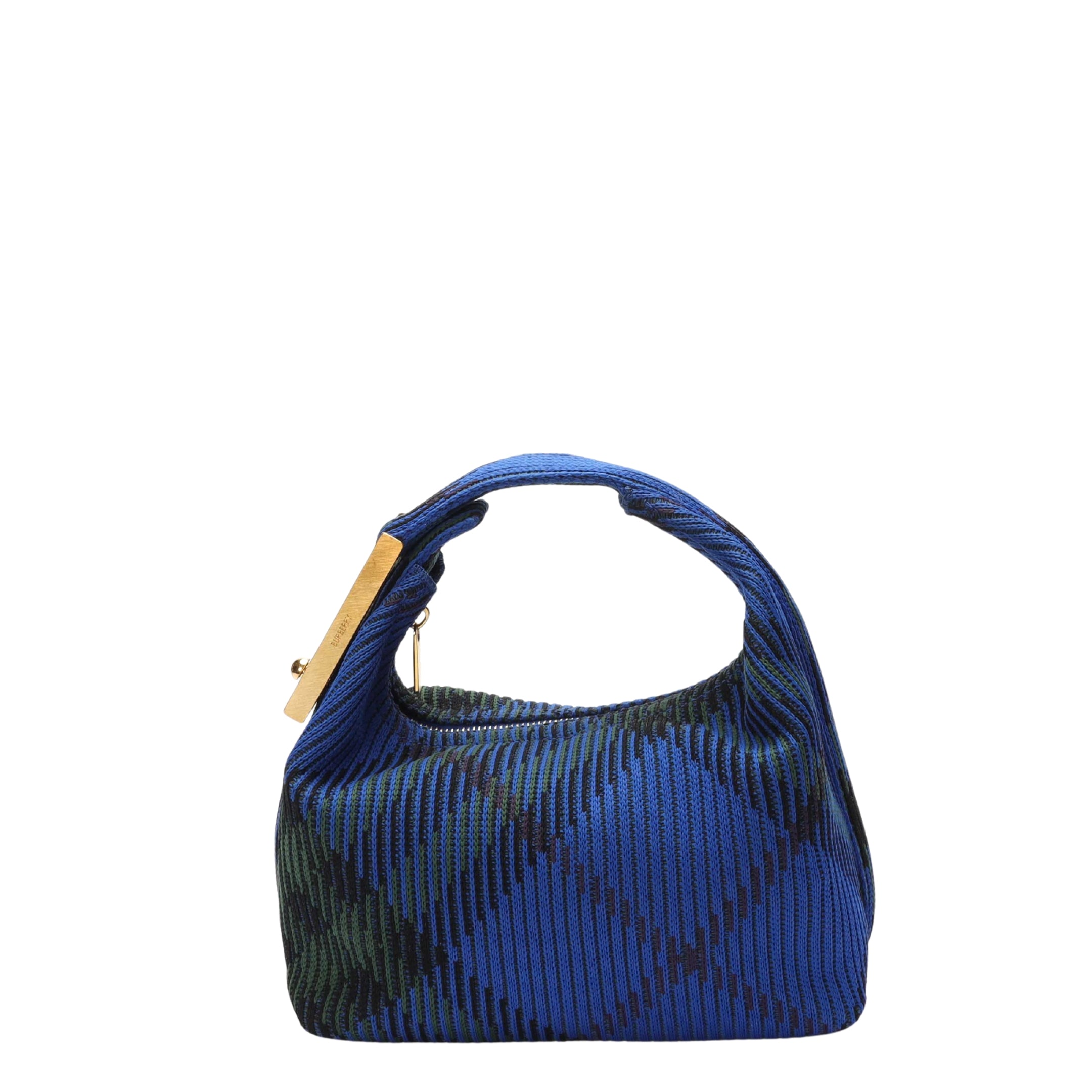 Burberry Blue Check Peg Shoulder Bag