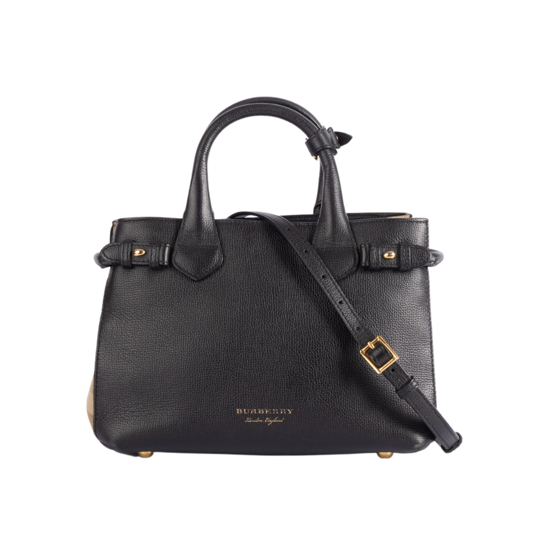 Burberry black satchel on sale