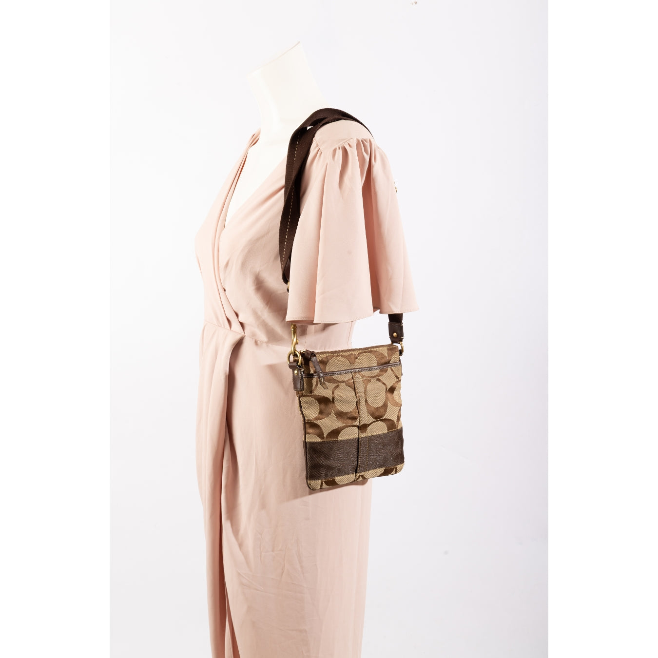 Coach Brown/Beige Swingpack Crossbody Bag