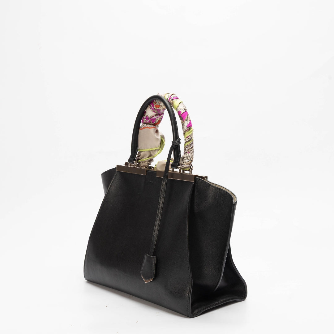 Fendi Black Leather Studded 3Jours Tote Bag