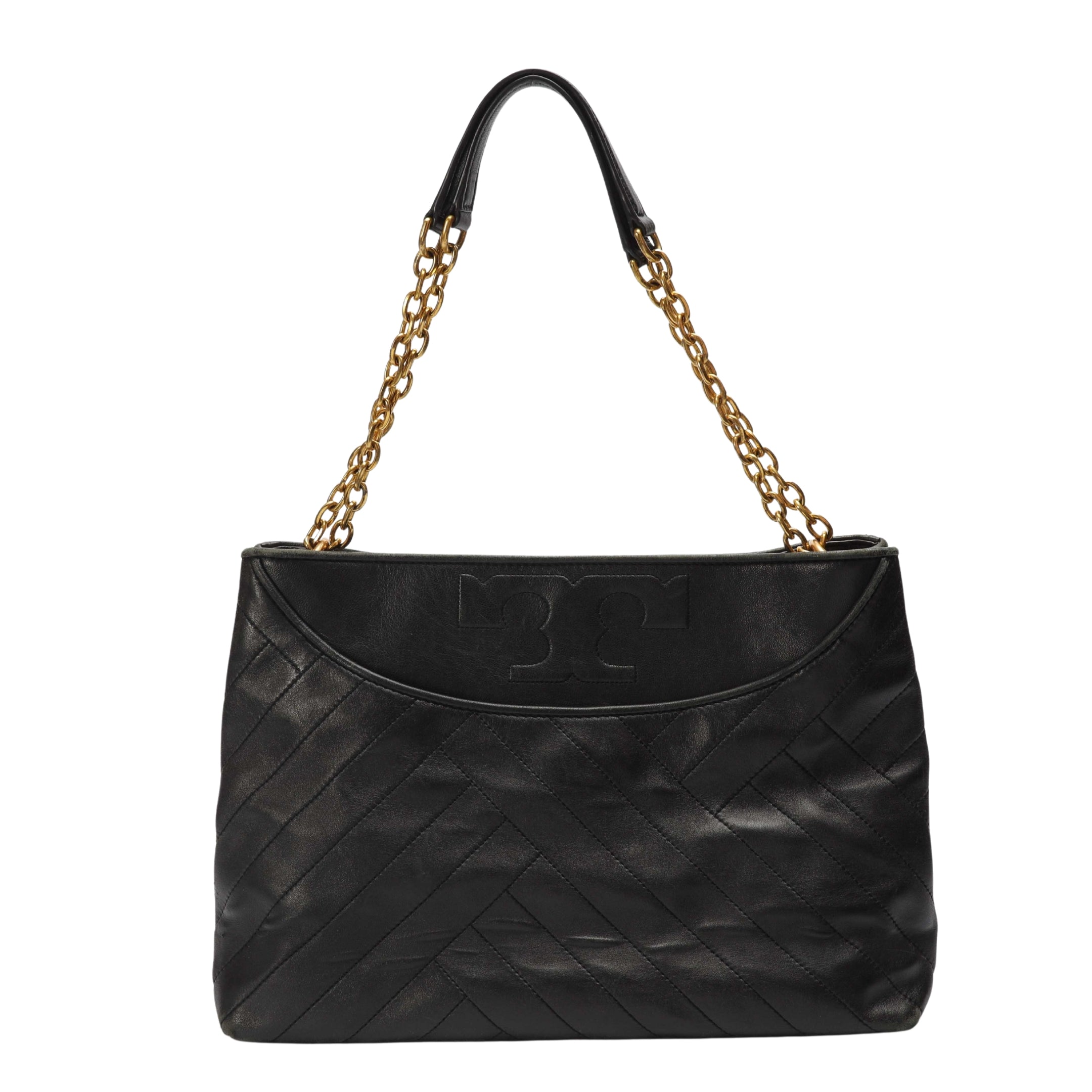 Tory Burch Black Quilted Alexa Tote