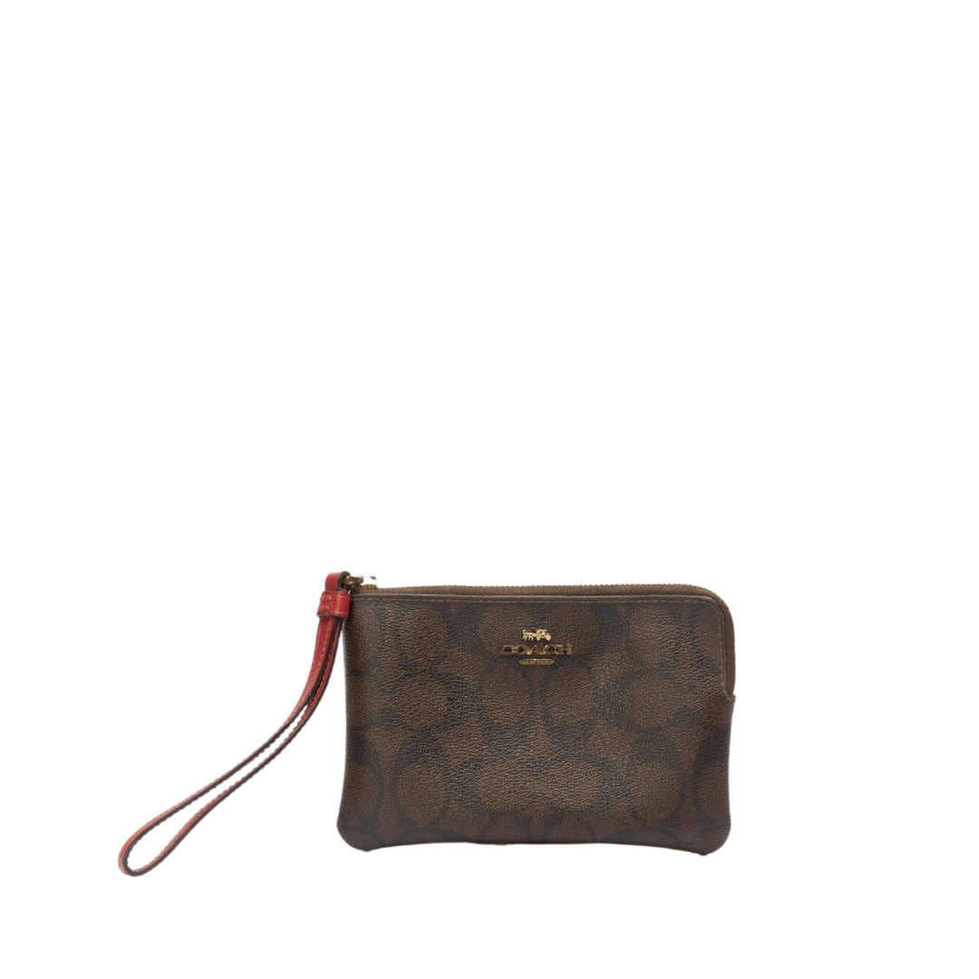 Coach Signature Canvas Wristlet