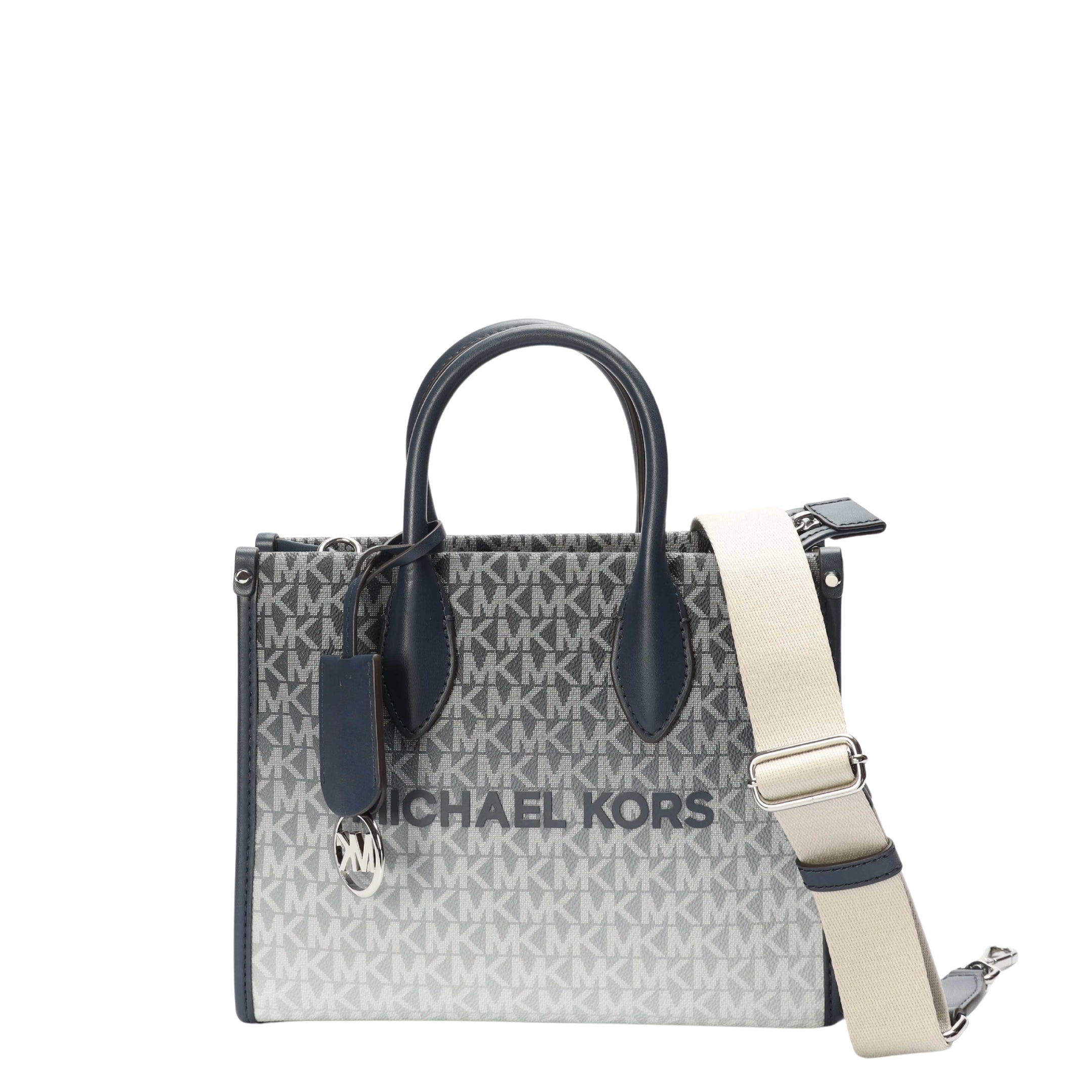 Michael Kors Mirella Navy Ombre Logo Crossbody Satchel