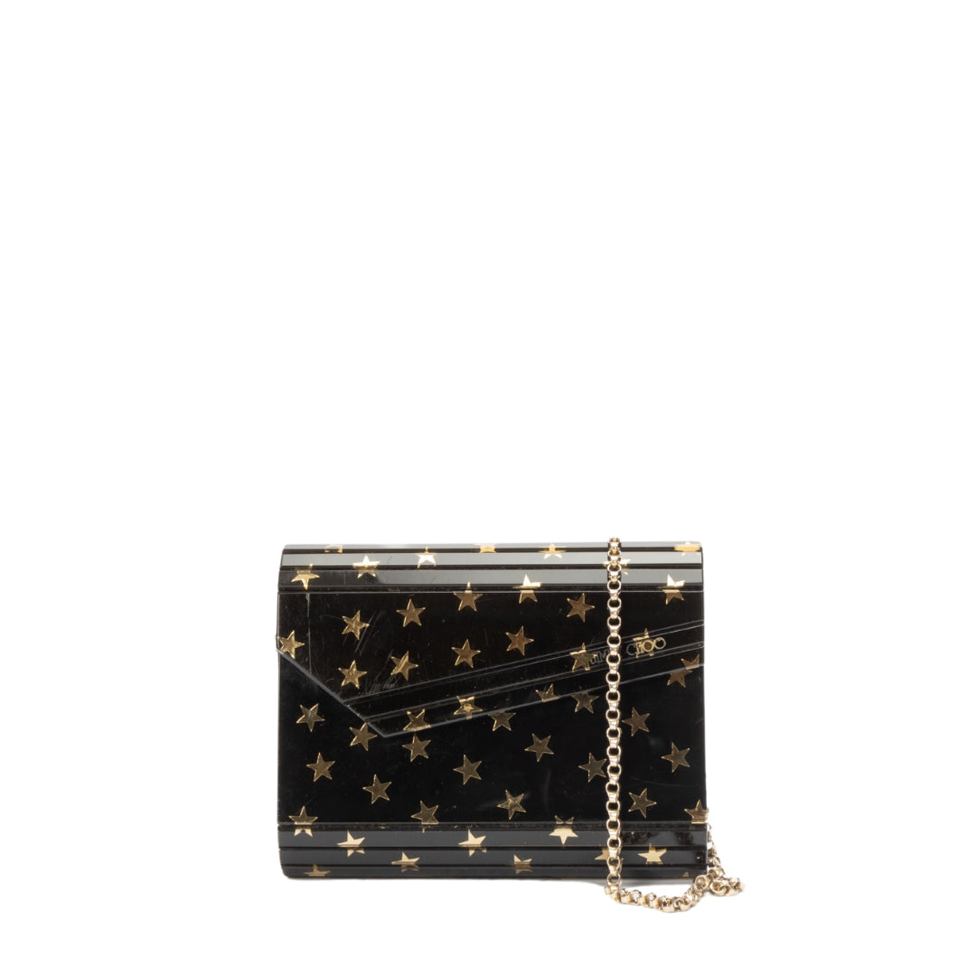 Jimmy Choo Black and Gold Mini Acrylic Crossbody bag