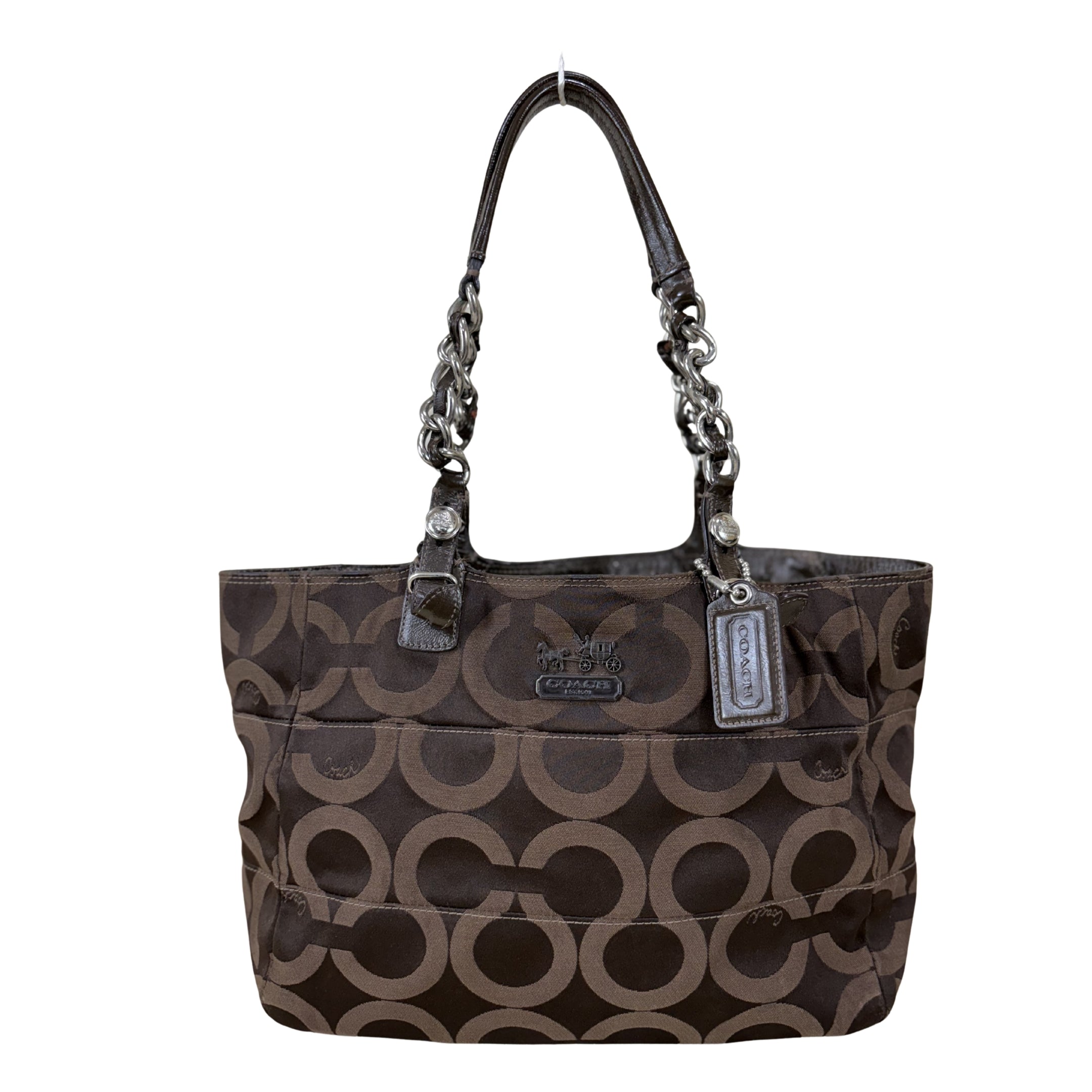 Coach Brown OP Art Signature Shoulder Bag
