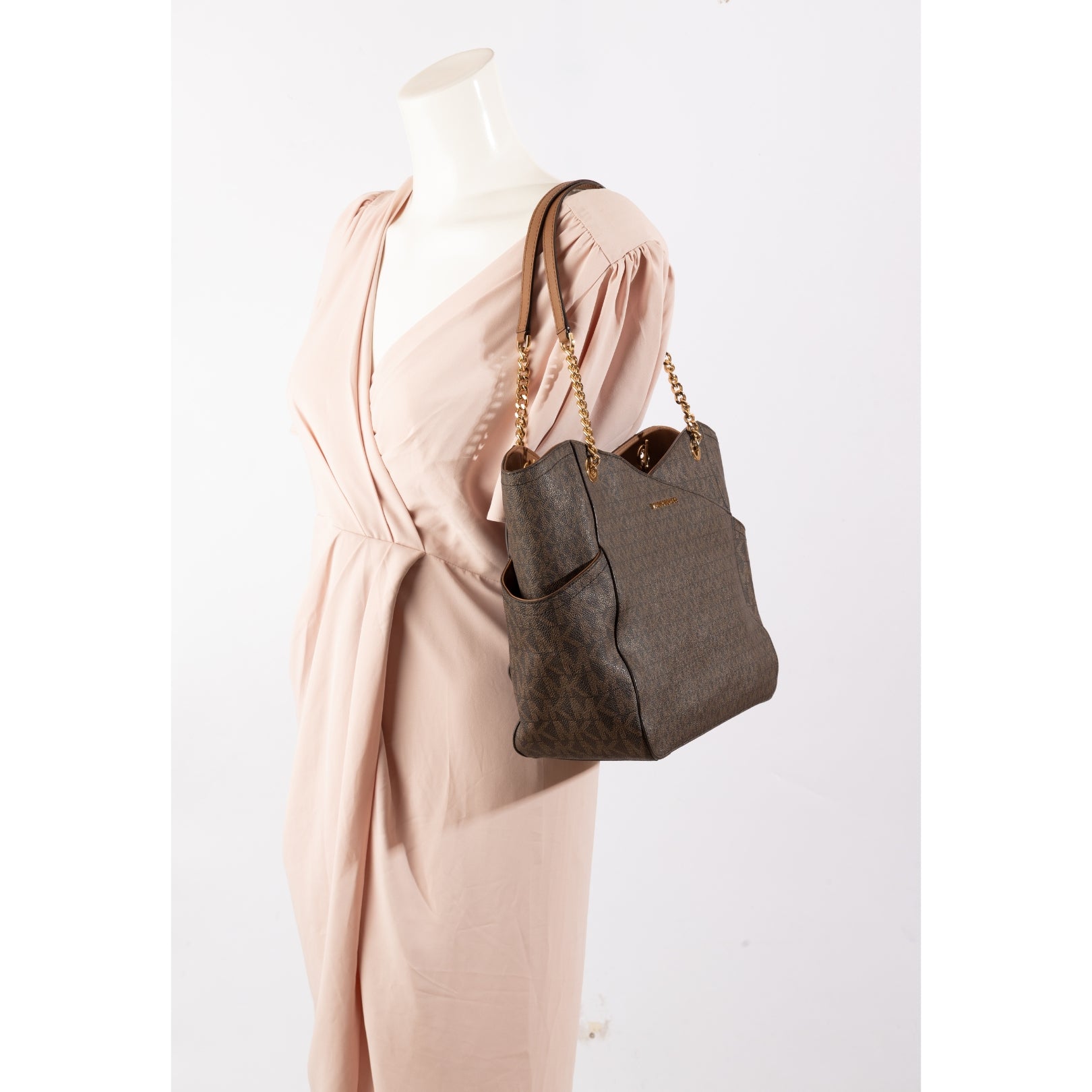 Michael Kors Jet Set Brown Large Logo Tote