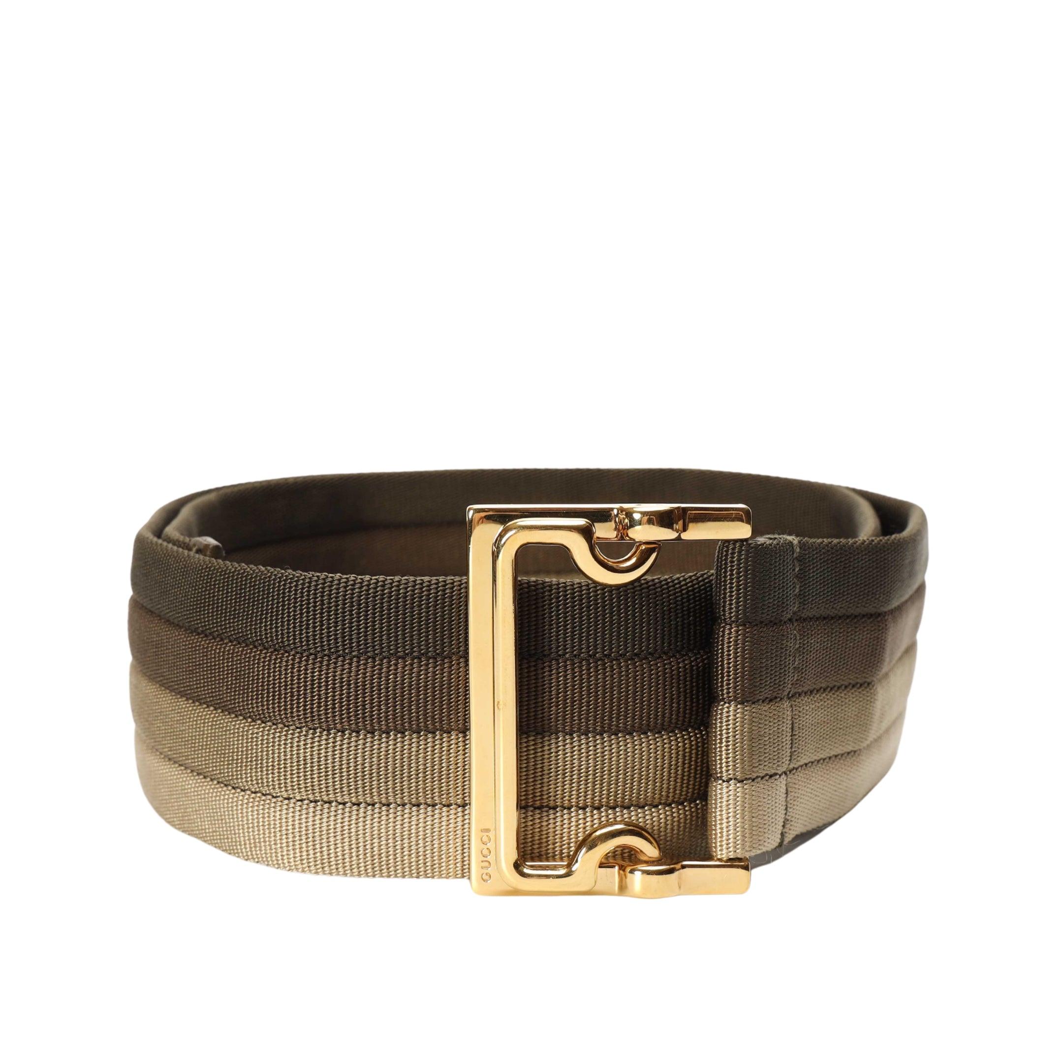 Gucci Colorblock Canvas Square Buckle Belt