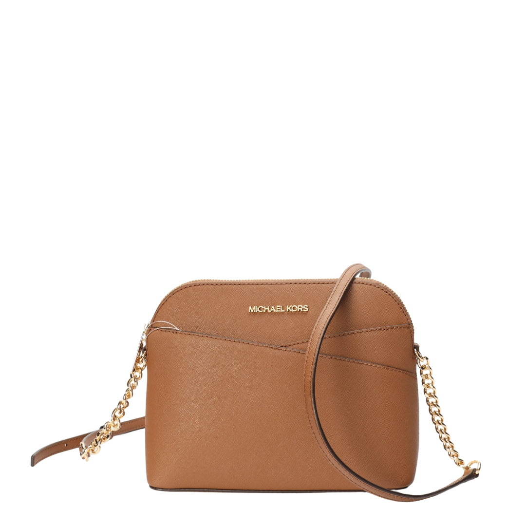 Michael Kors Jet Set Travel Brown Dome Crossbody Bag