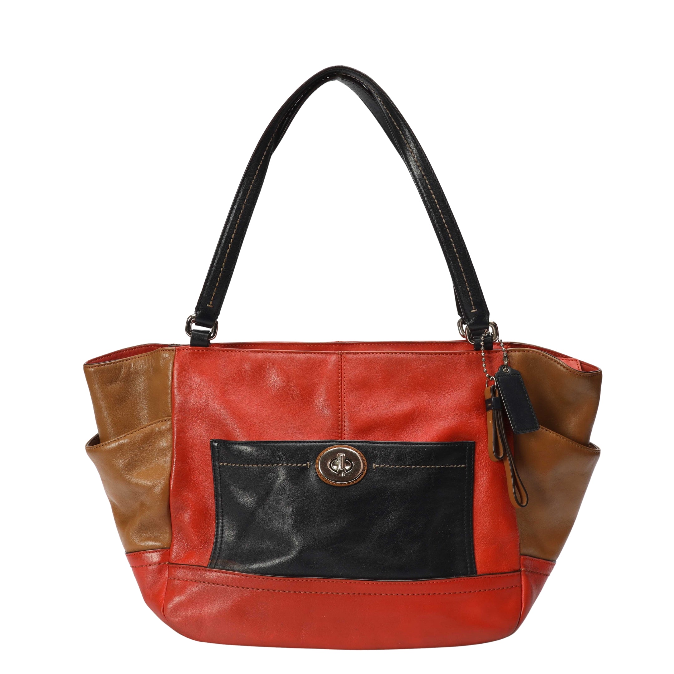 Coach Red Carrie Colourblock Tote