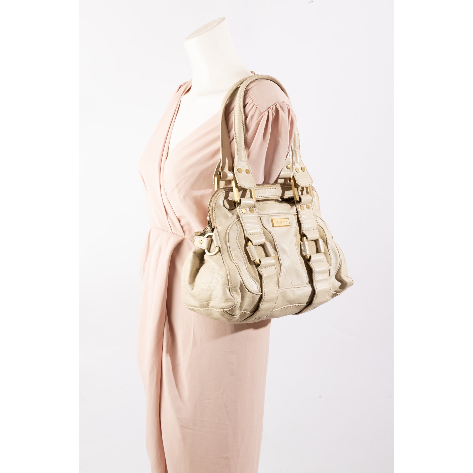 Jimmy Choo White Malena Satchel